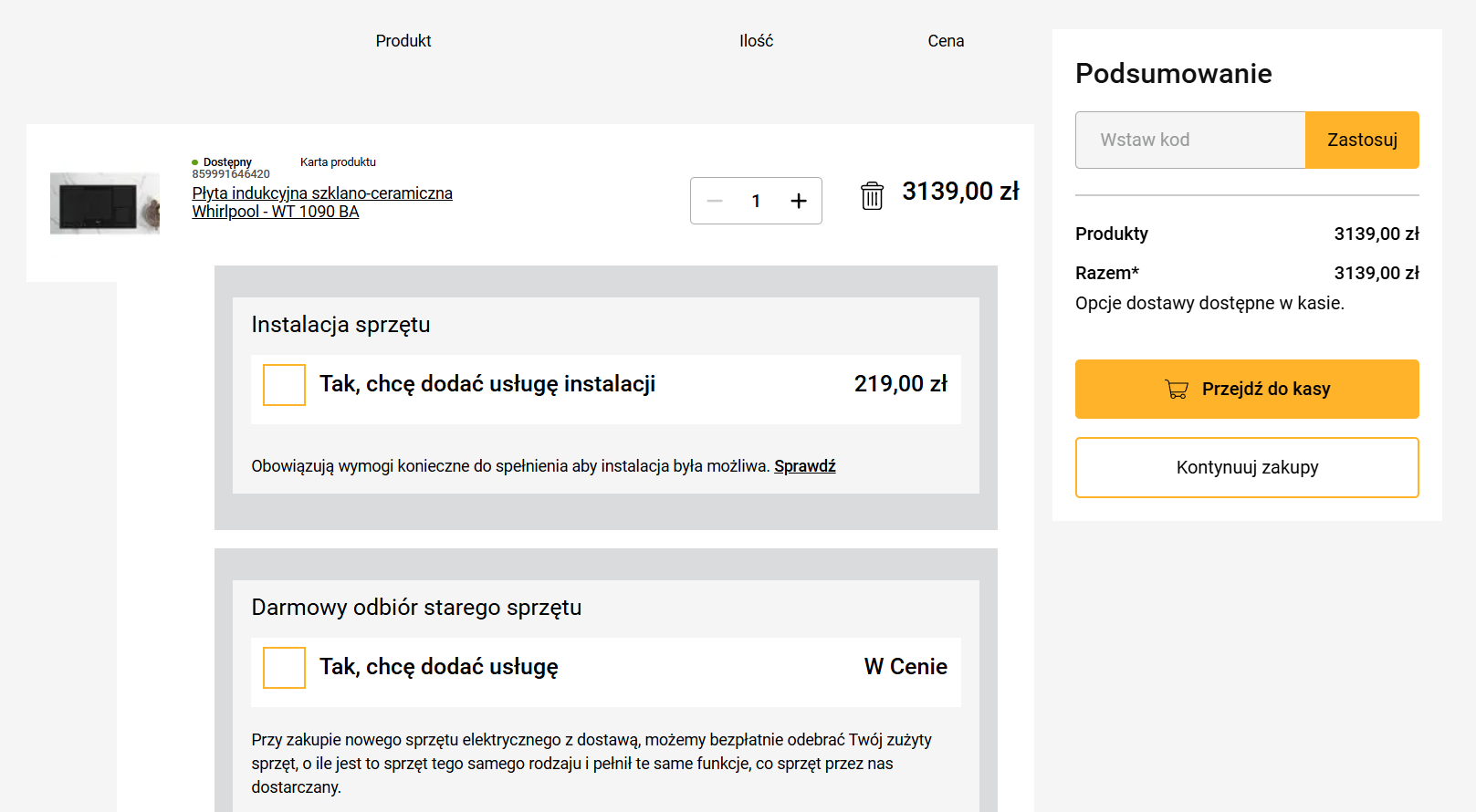 Whirlpool kod rabatowy