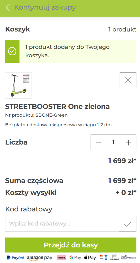 Streetbooster kod rabatowy